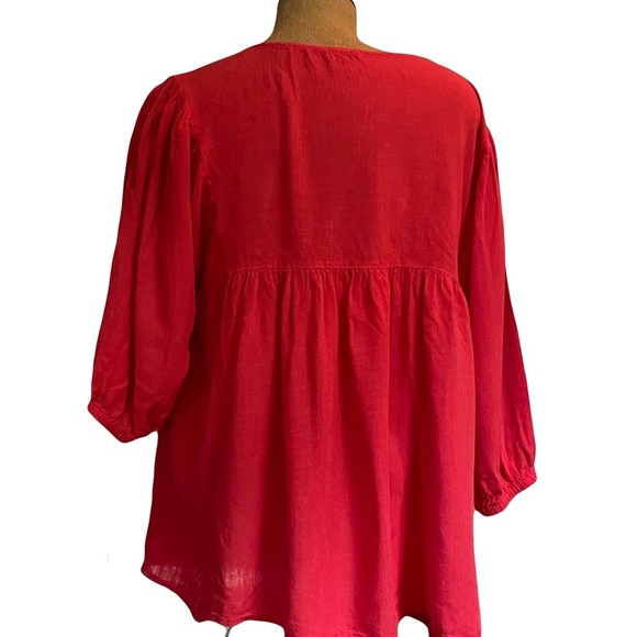 Hannah Women's coral/orange Lace Detail with tie
Top size 1X smock style - Picture 4 of 8